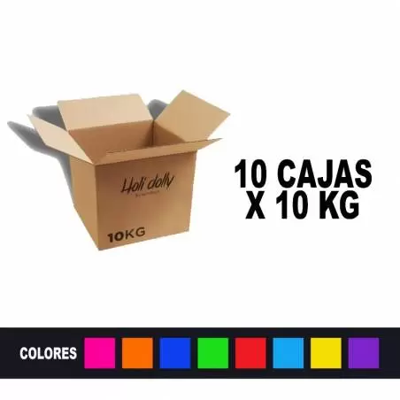 Poudre Holi (10 Boîtes x 10 Kg.)