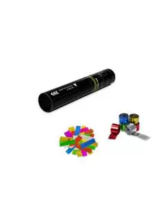 Canó de confettis manual de 30 cm (confettis + serpentines brillants) – 1