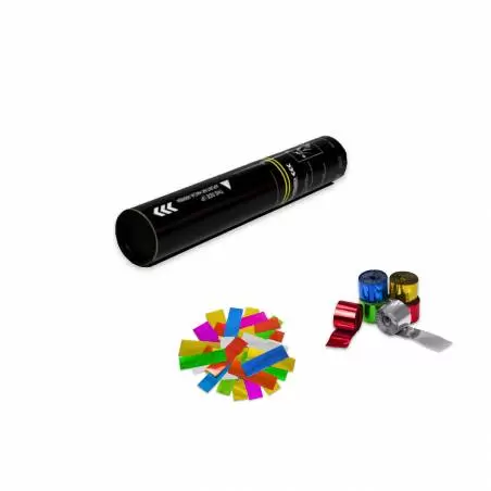 Canó de confettis manual de 30 cm (confettis + serpentines brillants) – 1