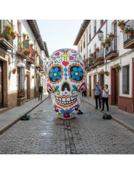 Calavera Mexicana Hinchable LED 3m - EUTOPICA