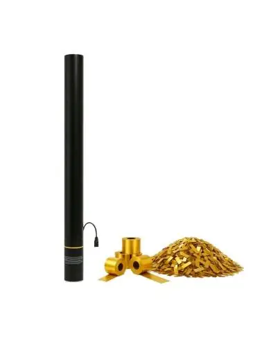 Canó elèctric de confetis de 80 cm (confetis + serpentines amb purpurina) - EUTOPICA