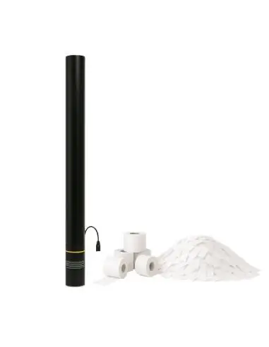 Canó elèctric de confettis de 80 cm (Confettis + serpentines BIO) - EUTOPICA